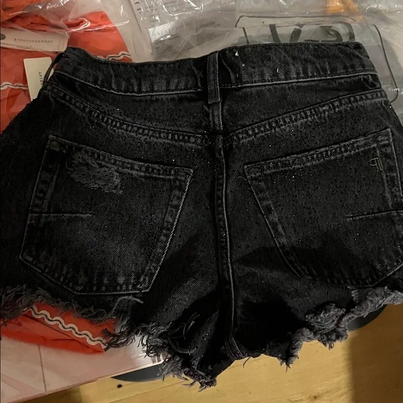 NWT $128 ANTHROPOLOGIE PILCRO The Devon Rhinestone Distressed Denim Shorts 26 - Picture 13 of 14